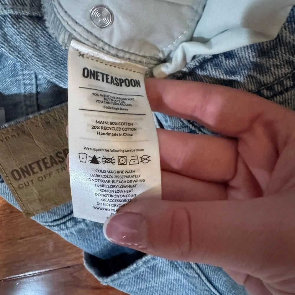 One Teaspoon Long Truckers Mid Waist Relaxed Denim Jorts - Salty Dog Size 26